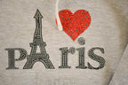 Vintage 1990s I Love Paris Souvenir Hoodie Sweatshirt Men's S  90s Hoodie  Travel Vacation Sweater