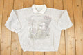 Vintage 1990s Bunny Teddy Country Cute Collared Cartoon Crewneck Sweatshirt Women's XL