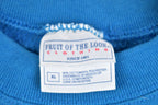 Vintage 1990s Fruit Of The Loom Blank Blue Raglan Crewneck Sweatshirt