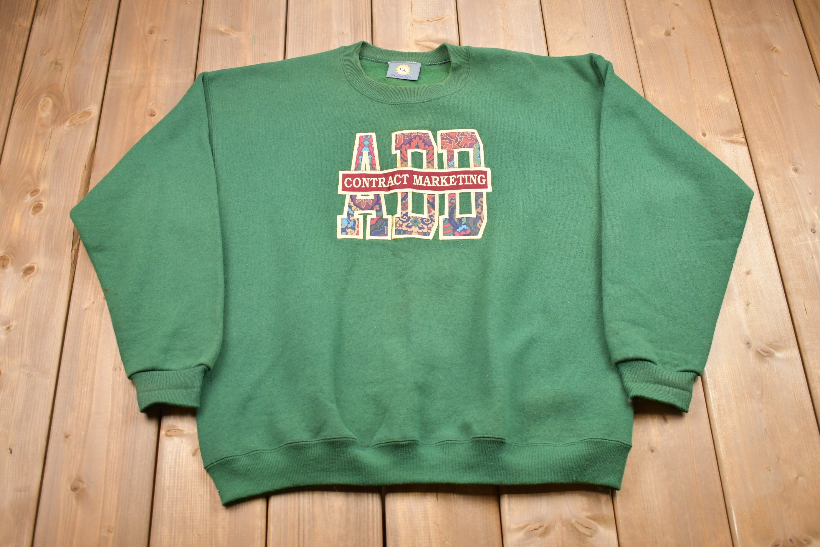 Vintage 1990s ADD Contract Marketing Embroidered Crewneck