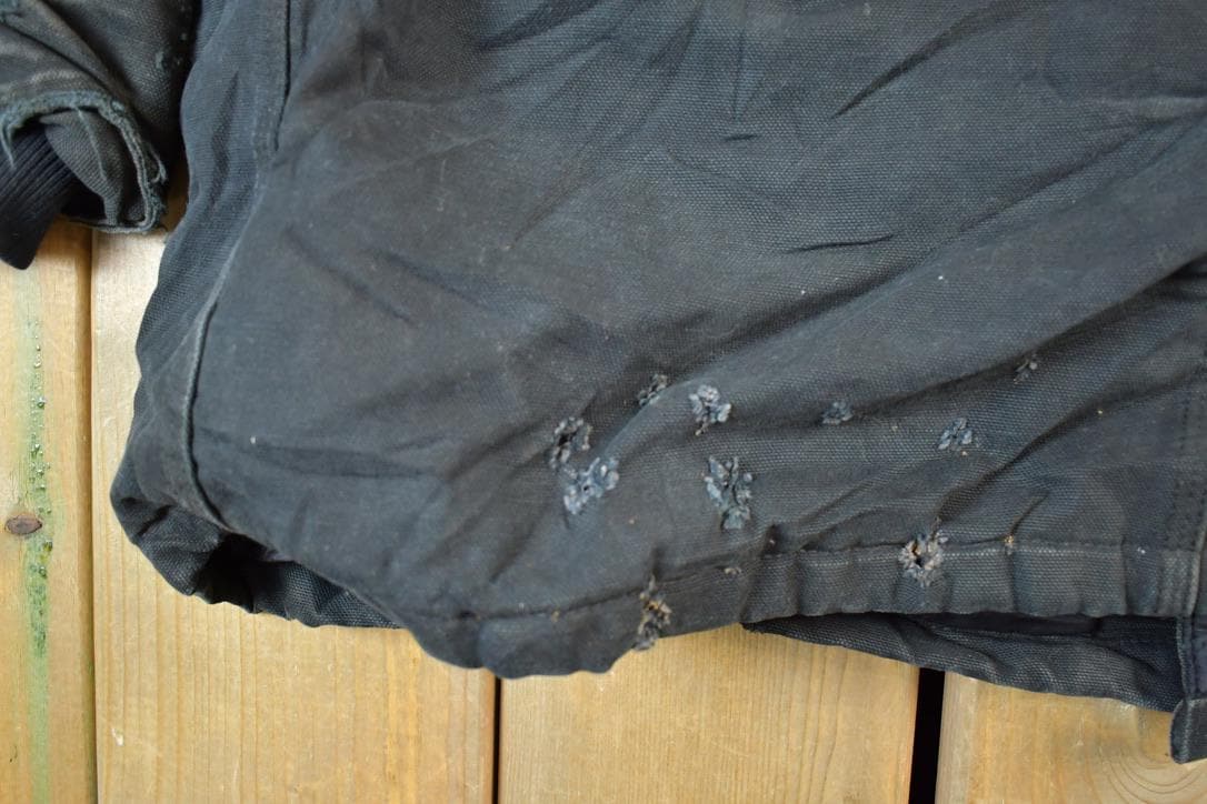Vintage 1990s Carhartt Perfectly Distressed King Fab Collared Work Jacket Made In USA
