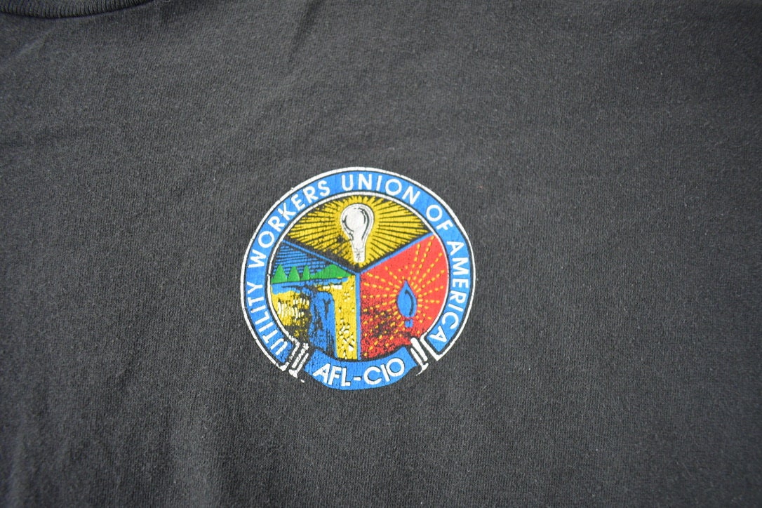 Vintage 1990s Utility Workers Union Souvenir Single Stitch T Shirt Made In USA