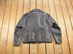 Vintage 1980s Excelled Cafe Racer Black Leather Jacket