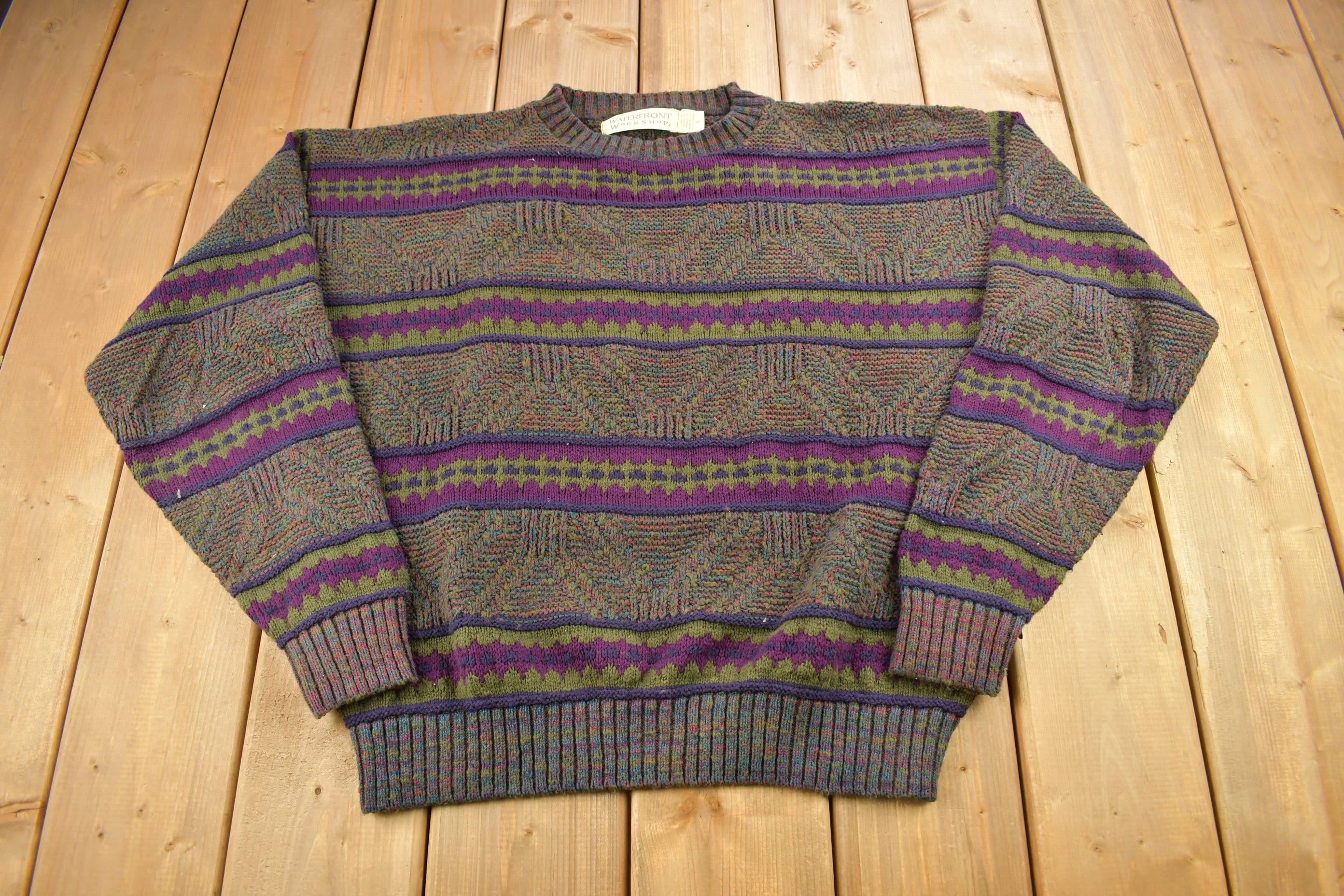 Vintage 1990s Water Front Workshop Knitted Crewneck Sweater