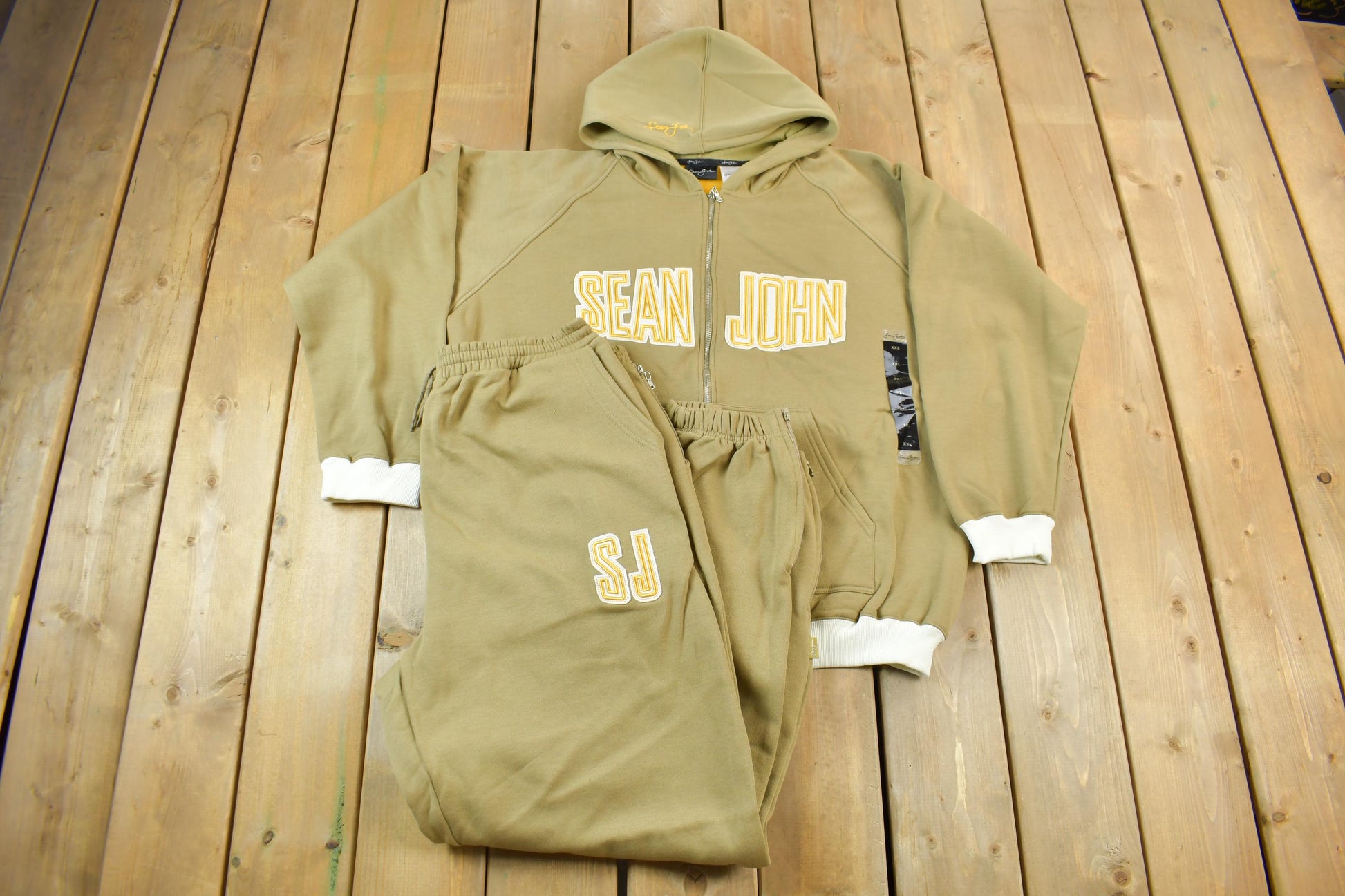 Vintage Deadstock Y2K Sean John Embroidered Hoodie & Pants Set Size XXL