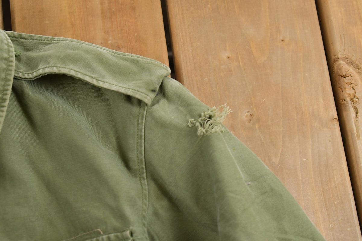 Vintage 1964 Army Military Sateen Field Jacket