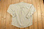 Vintage 1990s Trader Bay Striped Button Up Shirt  1990s Button Up  Vintage Flannel  Plaid Flannel  Casual Shirt  Formal Shirt