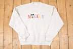 Vintage 1990s Mickey Mouse Embroidered Disney Crewneck Sweater Men's L