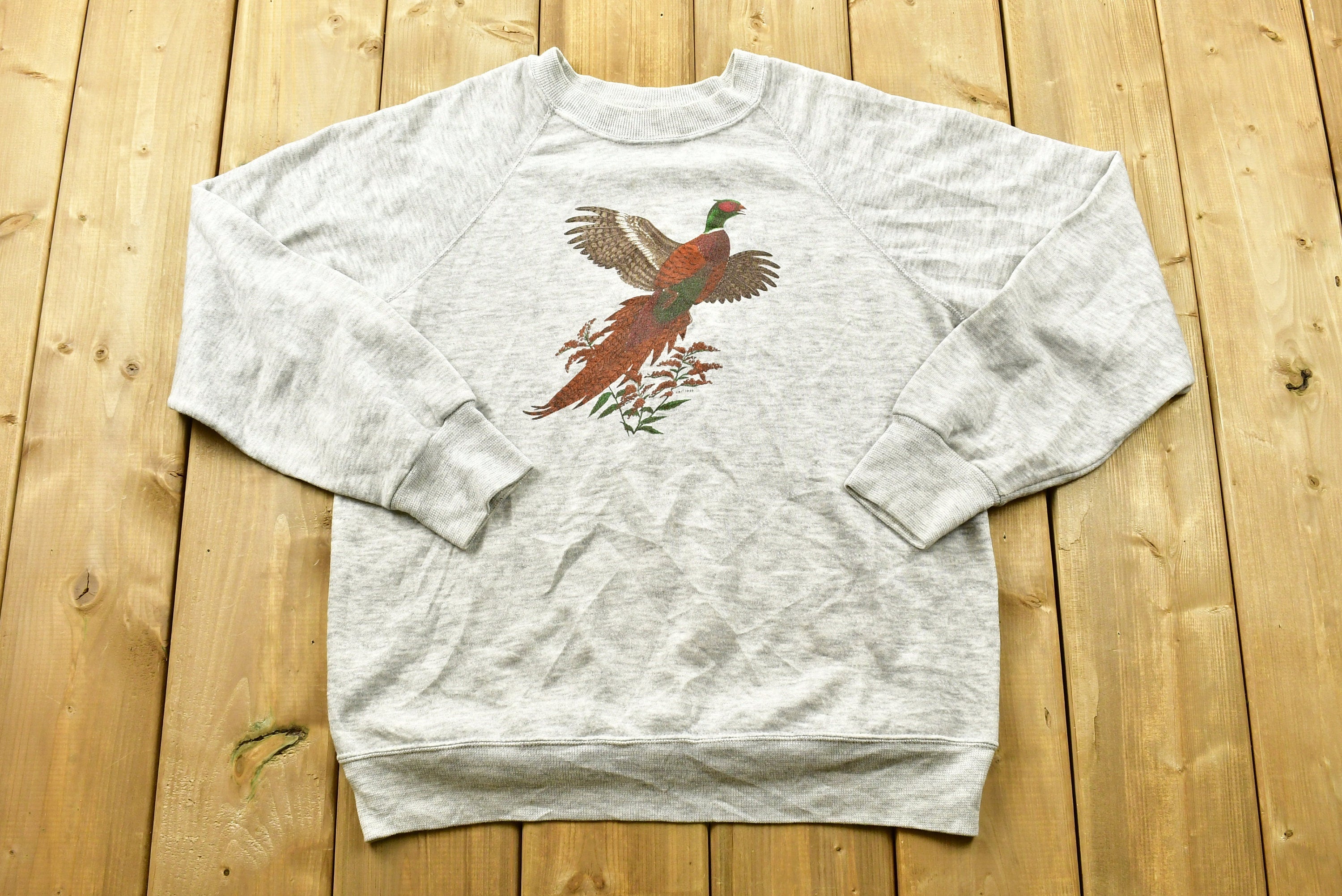 Vintage 1985 Bird Graphic Raglan Crewneck