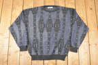 Vintage 1990s Jantzen Abstract Knit Crewneck Sweater Mens L