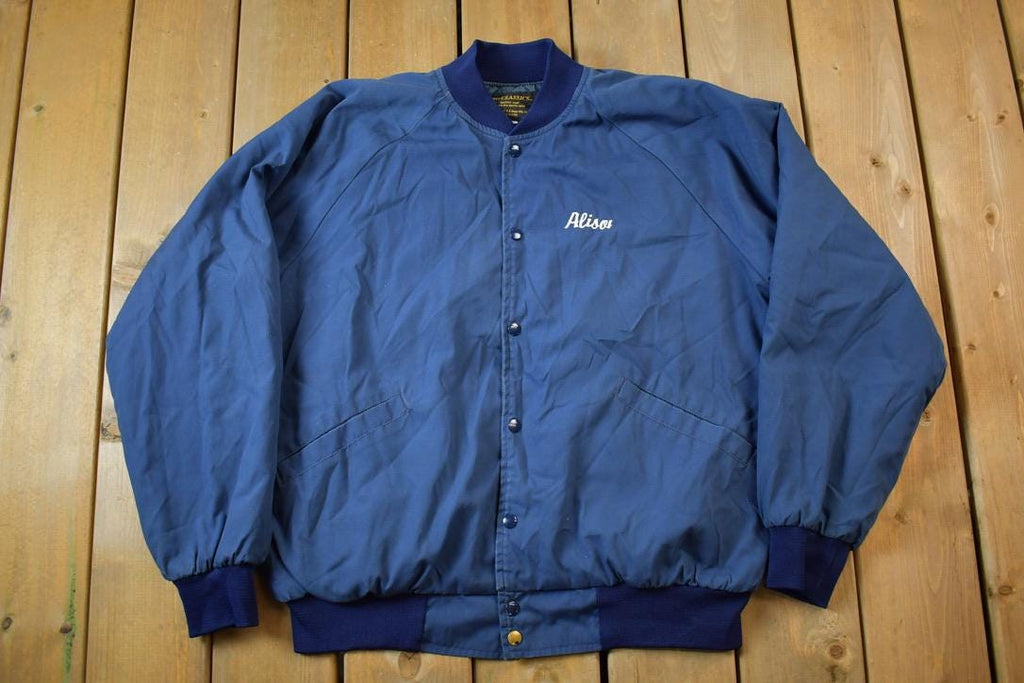 Vintage 1990s Cooper Engineering Button Snap Light Bomber Jacket
