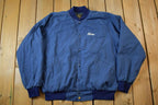 Vintage 1990s Cooper Engineering Button Snap Light Bomber Jacket