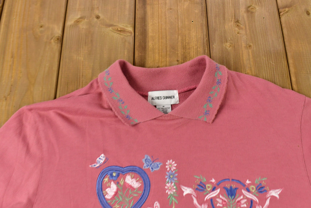Vintage 1990s Alfred Dunner Cute Embroidered Crewneck