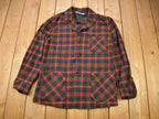 Vintage 1970s Pendleton Plaid Button Up Blazer Shirt