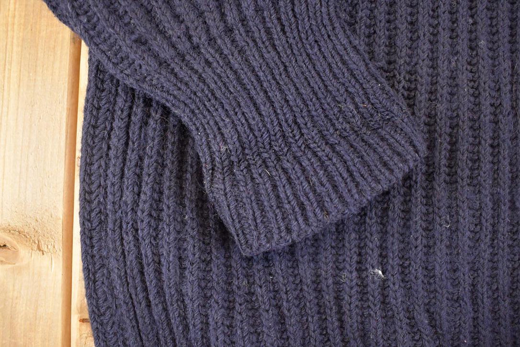 Vintage 1980s Peter Storm Ribbed Wool Knit Crewneck Sweater Men's L /