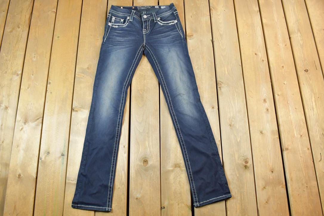 Vintage Y2K Miss Me Bedazzled Low Rise Jeans Size 26x31