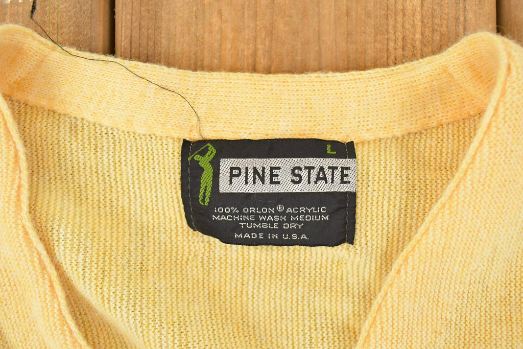Vintage 1970s Pine State Golf Knit Cardigan Sweater Men's S