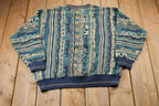 Vintage 1990s 3D Cable Knit Jacquard Knitted Sweater