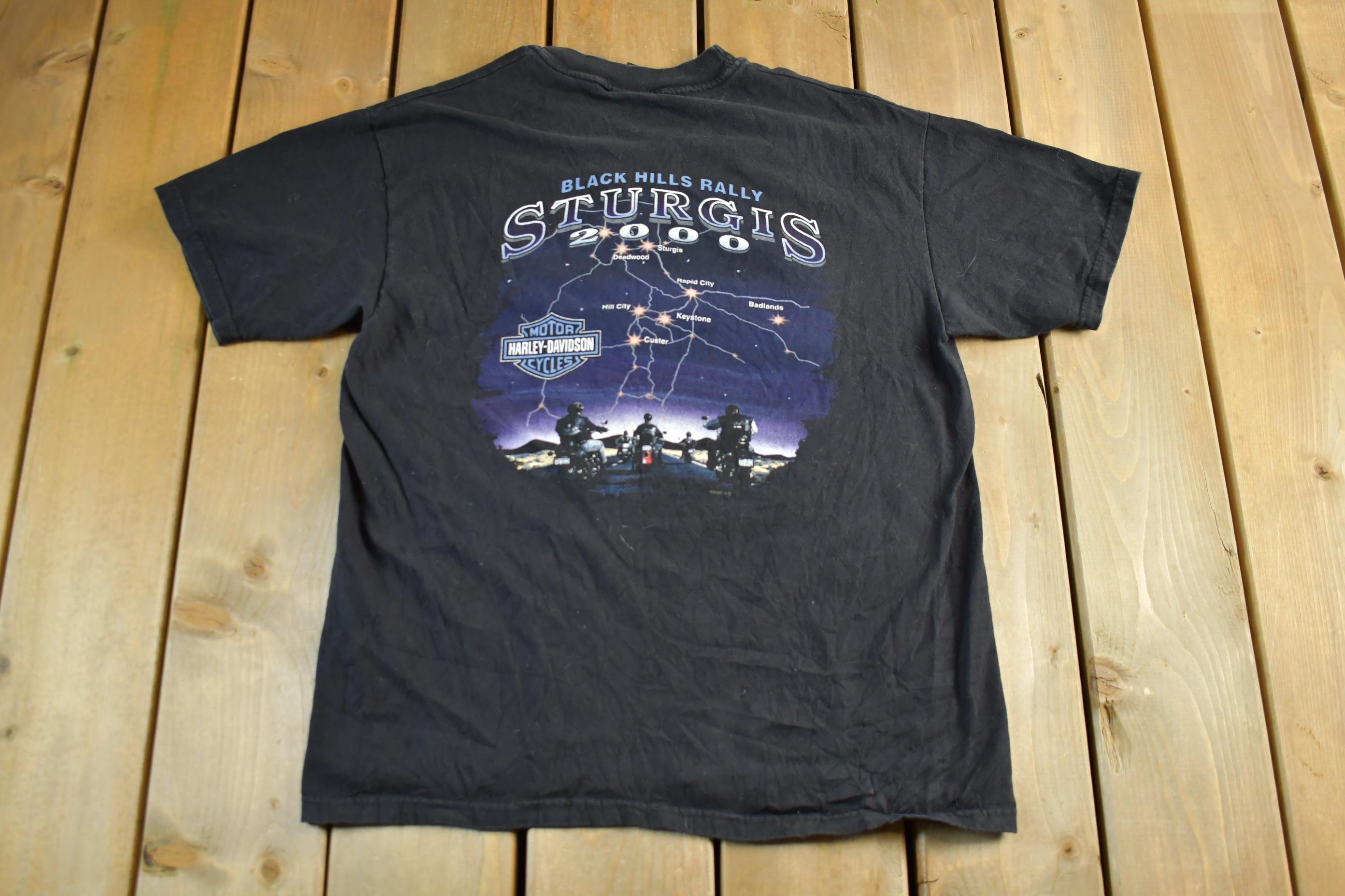 Vintage 2000 Harley Davidson Sturgis Black Hills Rally T-Shirt Men's Large