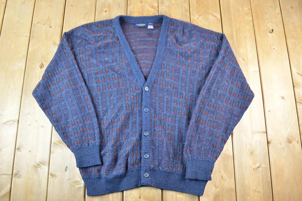 Vintage 90s Van Heusen Knit Cardigan Sweater Mens XL
