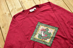 Vintage Christmas Santa Sweater , 90s Holiday Crewneck , Winter Wear , Festive Diamond Graphic Print