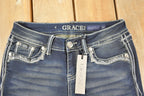 Vintage Deadstock Y2K Grace LA Bedazzled Low Rise Jeans Women's Size 27 x 32