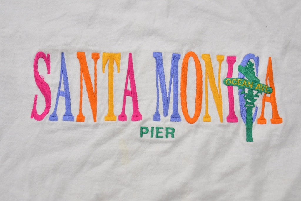 Vintage 1990s Santa Monica Pier Embroidered T-Shirt