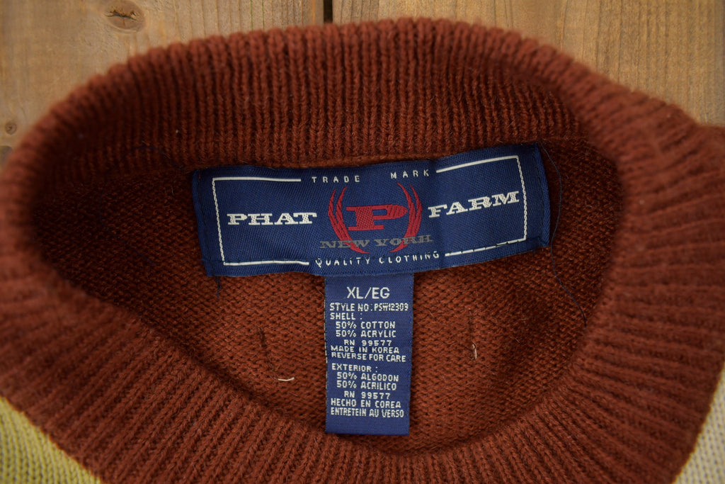 Vintage Deadstock Y2K Phat Farm Embroidered Cow Knit
