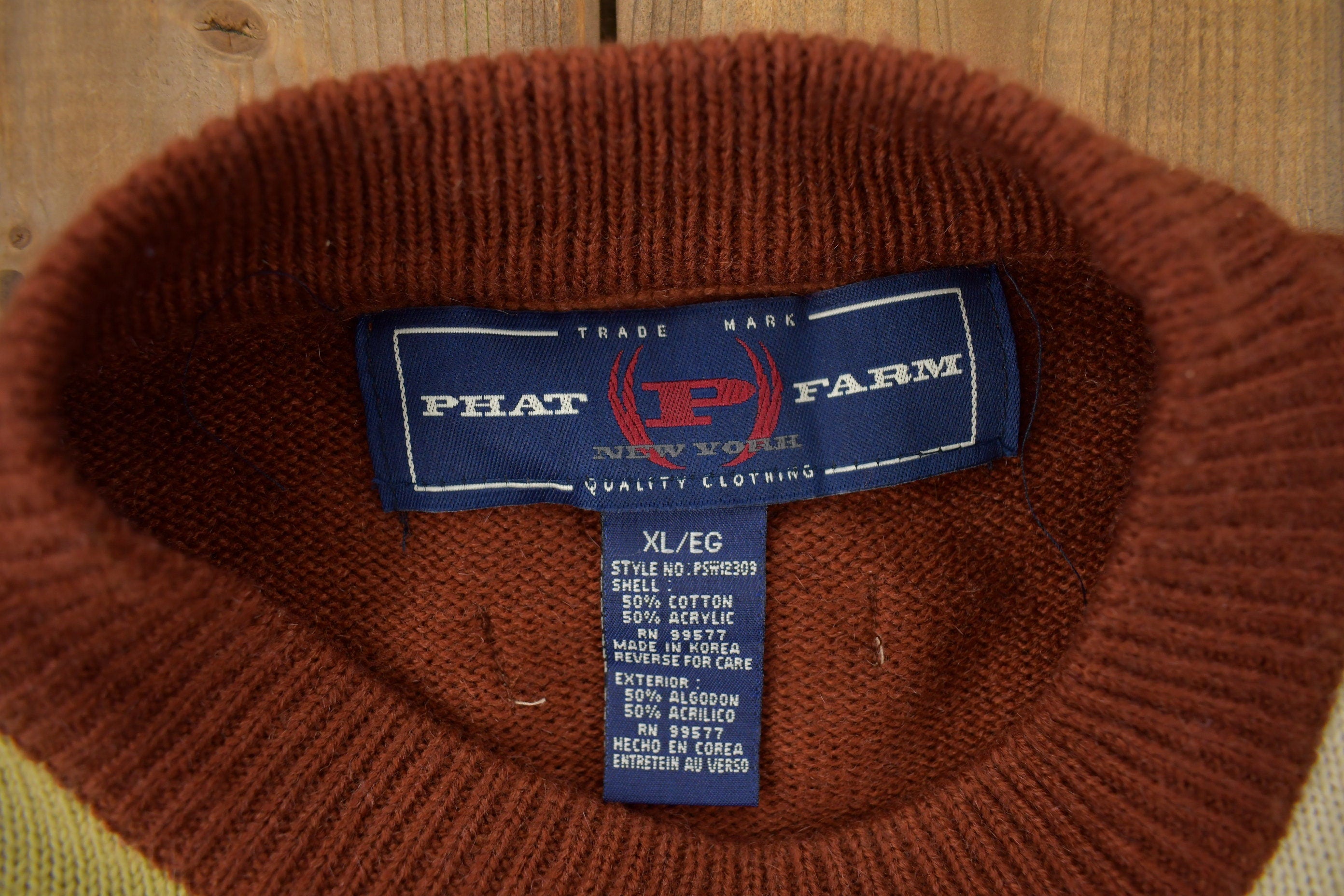 Vintage Deadstock Y2K Phat Farm Embroidered Cow Knit