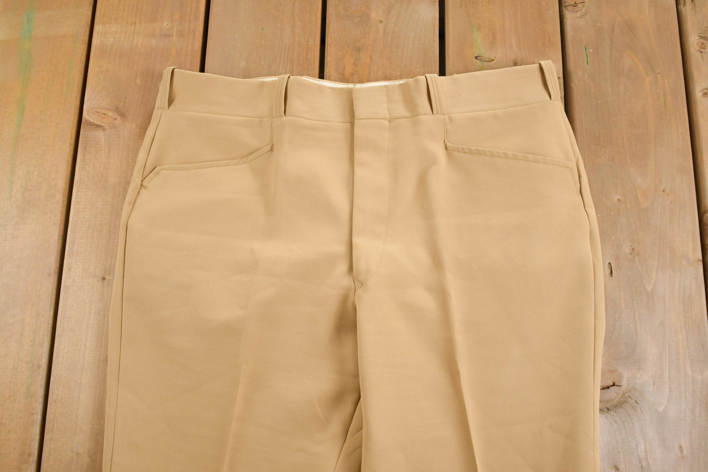 Vintage 1970s Pleated Trousers Size 37 x 27.5 / American Vintage / True Vintage / 1970s Pants / Made in USA / Beige