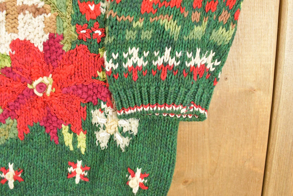 Vintage 1990s Tiara International Christmas Theme Knit Sweater Women's M  Vintage Holiday Sweater  Winter Landscape Theme