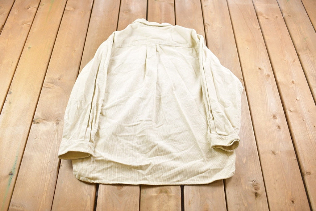 Vintage 1990s Eddie Bauer 100% Wool Double Breasted Button Up Shirt