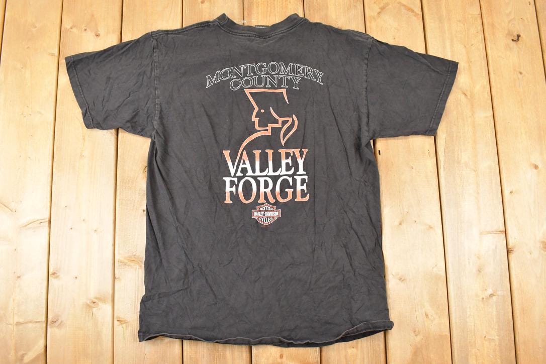 Vintage 1990s Valley Forge Harley Davidson Screaming Eagle Souvenir T-Shirt Men's M