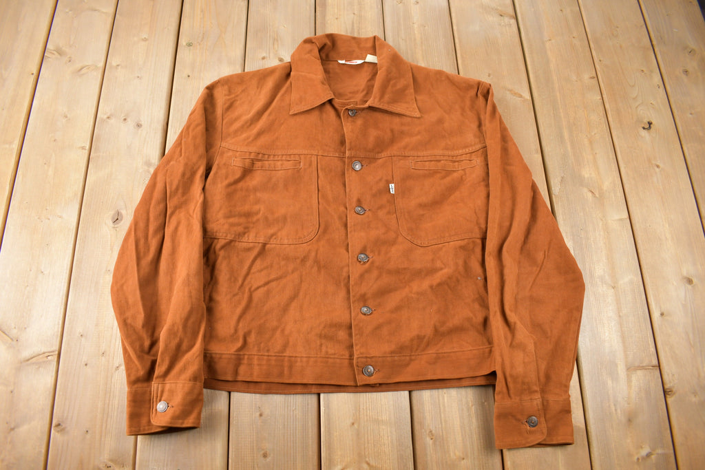 Vintage 1970s Levi's Burnt Orange Button Up Light Jacket