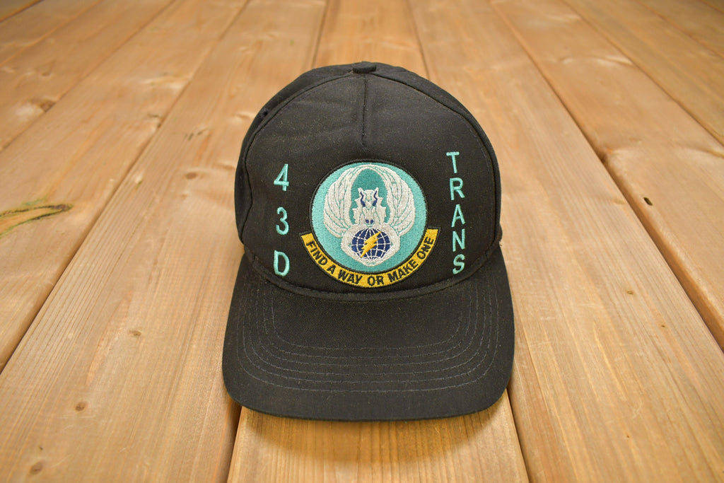 Vintage 1980s 43D Trans "Find A Way Or Make One" Military Hat