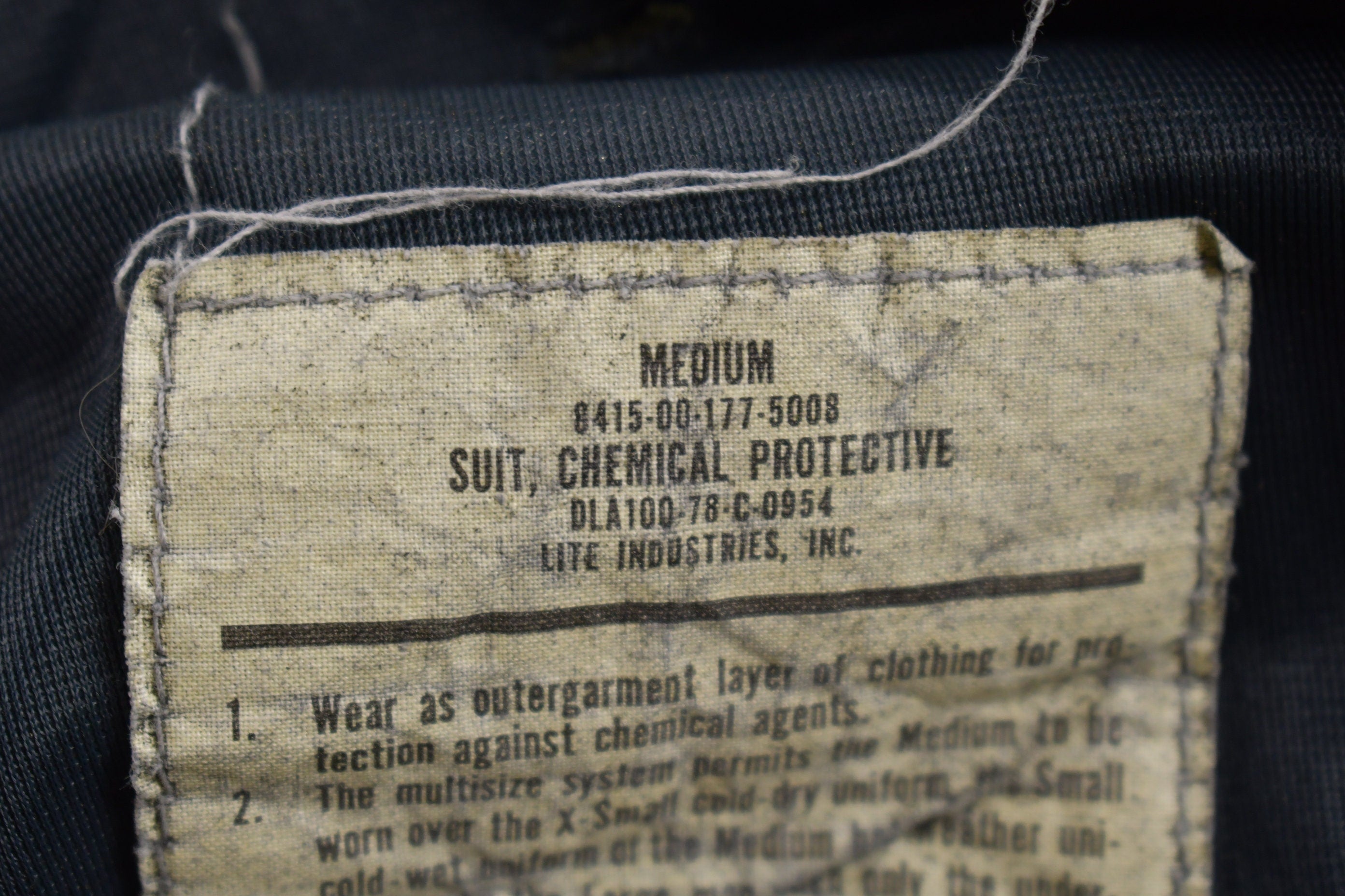 Vintage 1977 Military Chemical Protective Trousers Size 38 x 29.5