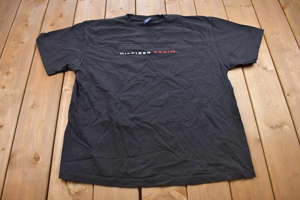 Vintage 1990s Tommy Hilfiger Denim Embossed Logo T Shirt