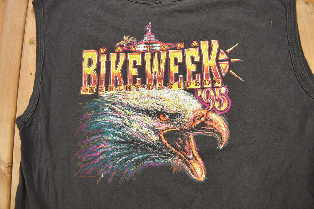 Vintage 1995 Harley Davidson Daytona Bike Week Eagle Graphic Tank Top Shirt