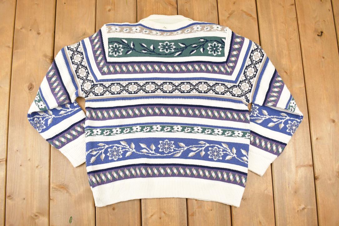 Vintage 1990s Alfred Dunner Petite Knit Collared Sweater Women's L