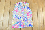 Vintage 1990s Floral AOP Button Up Vest