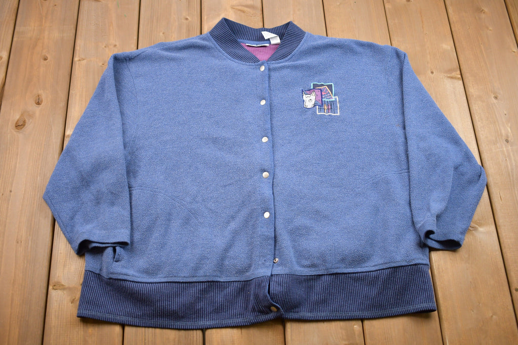 Vintage 1990s Embroidered Knitted Cardigan