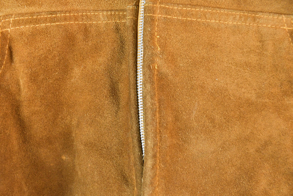 Vintage 1980s Lined Suede Genuine Leather Jacket Made In USA