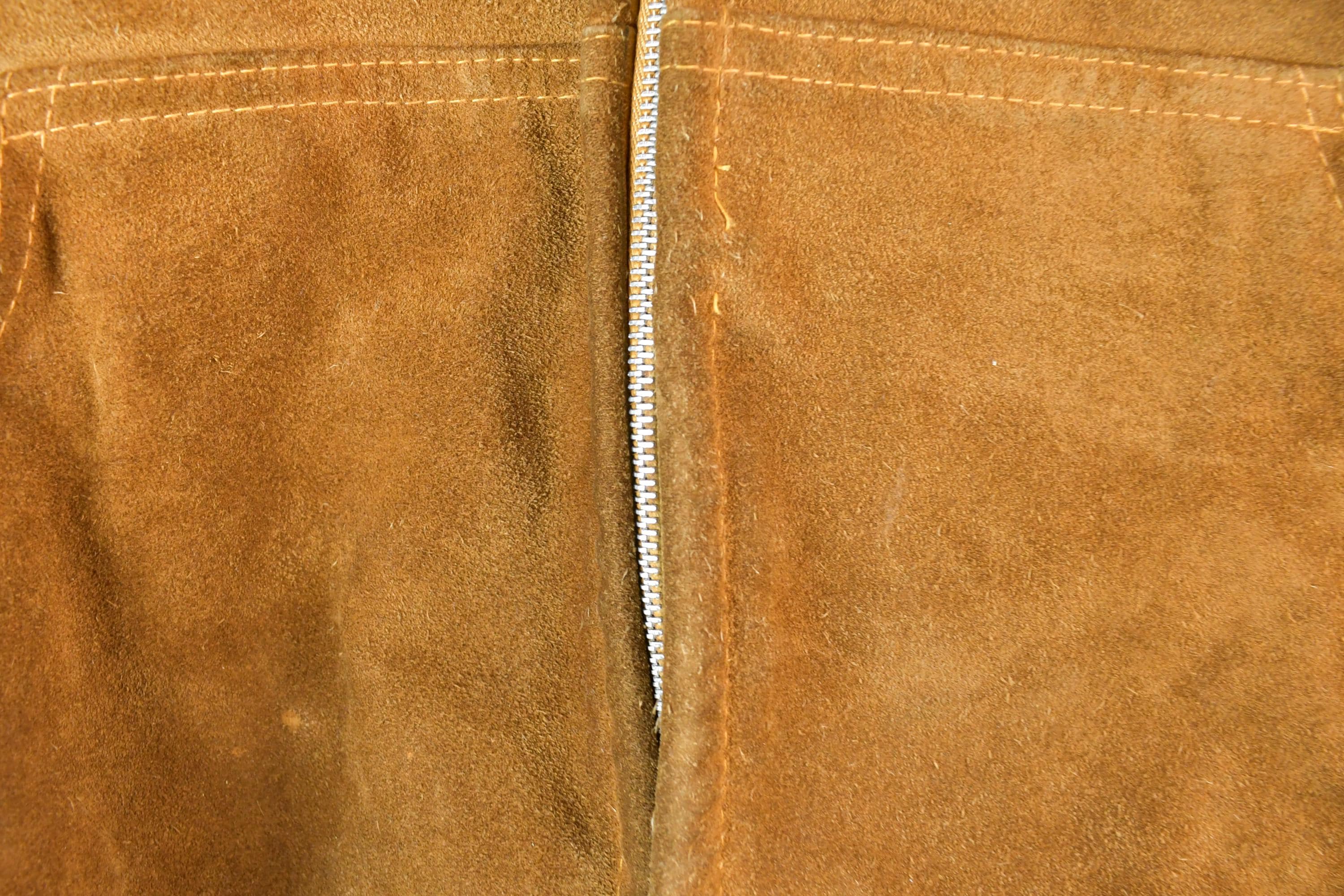 Vintage 1980s Lined Suede Genuine Leather Jacket Made In USA