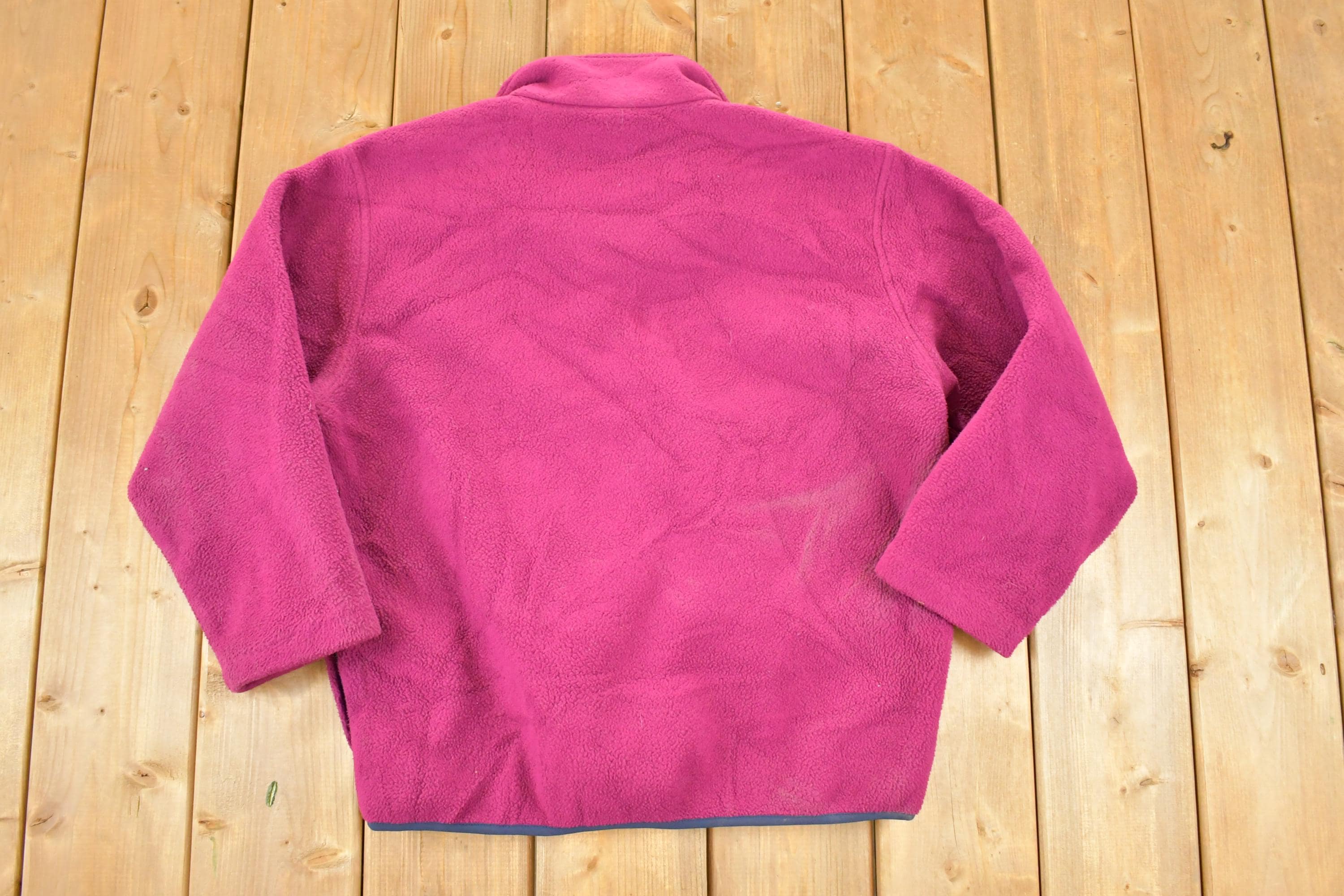 Vintage 1990s LL Bean Fleece Outdoorsman Sweater Women's L / 90s Winter Sweatshirt / Fleece Hiking Zip up