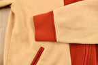 Vintage 1990s Dunlop Sportswear Red and Tan Blank Zip Up Hoodie