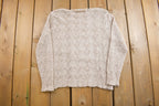 Vintage 1990s Sea Shell Knit Pattern Crewneck Sweater