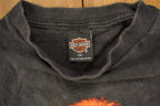 Vintage 2000 Harley Davidson Flaming Bald Eagle Graphic T-Shirt