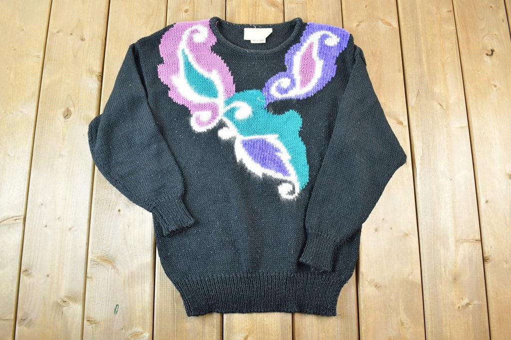 Vintage 1990s Abstract Knit Crewneck Sweater