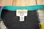 Vintage 1990s Cervelle Abstract Pattern Knit Cardigan Sweater