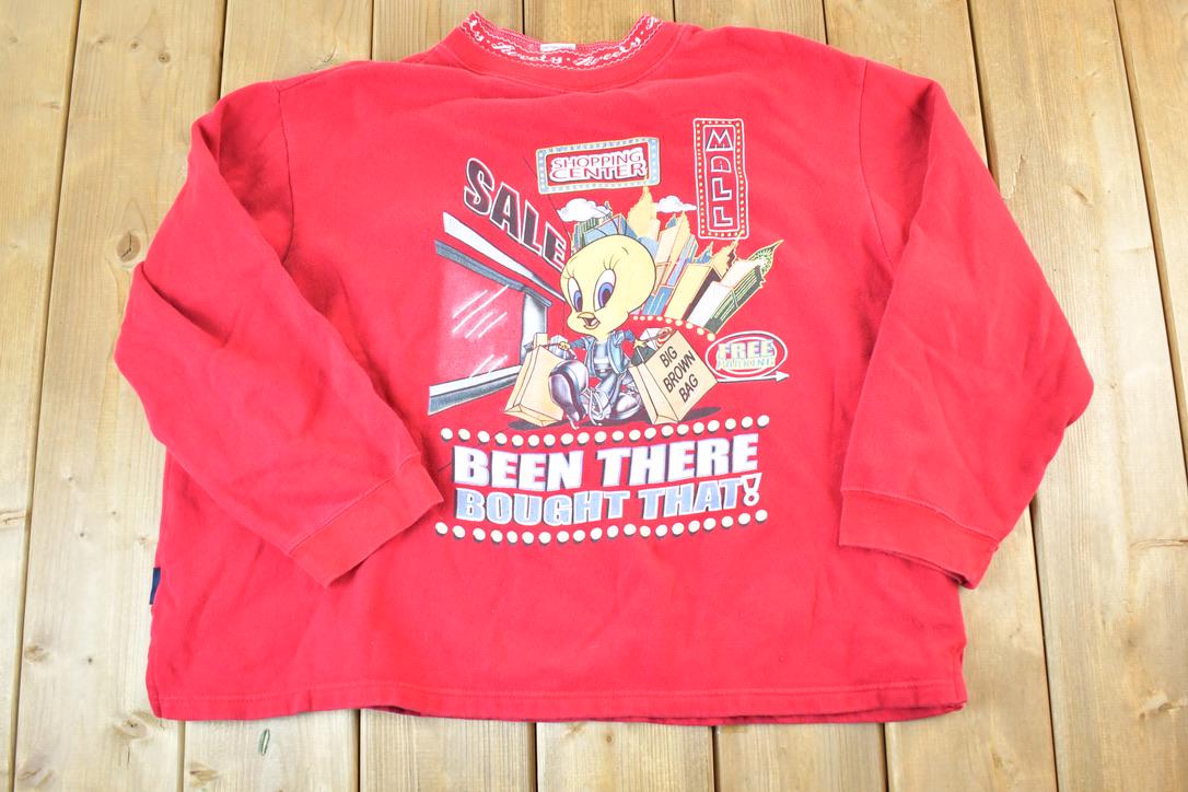 Vintage 1990s Tweety Bird Shopping Looney Tunes Crew Neck Womens XXL